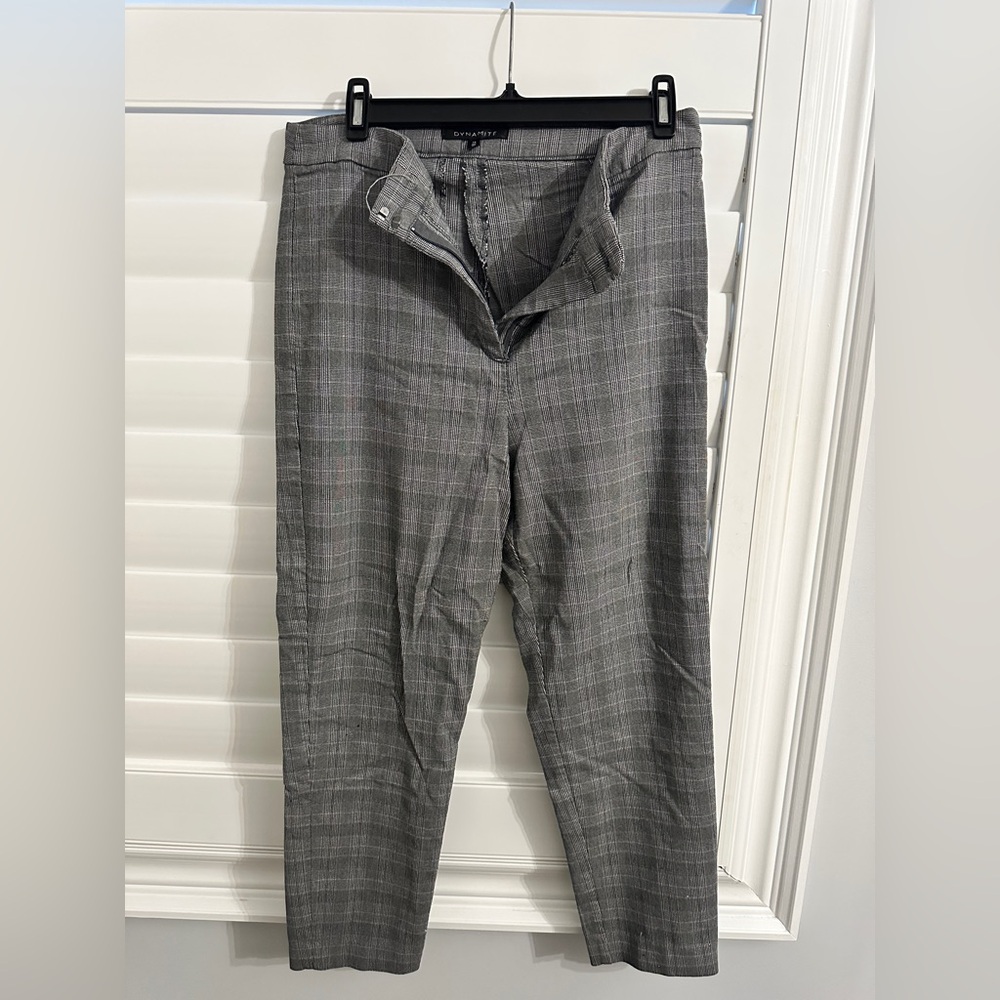 Dynamite Black and White Checkered Dress Pants